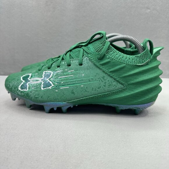 Under Armour Blur Smoke 2.0 MC Suede Mens Size 8 Football Cleats Green NEW - Picture 3 of 8